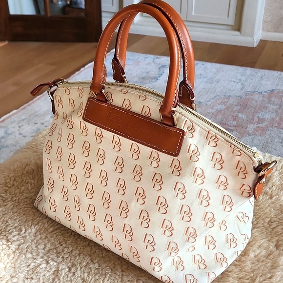 Very Pretty Dooney & Bourke Leather and Canvas Satchel - Picture 9 of 9